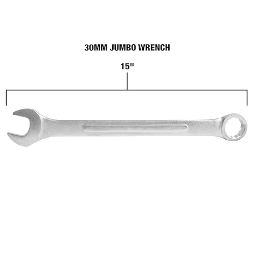 OEMTOOLS 22128 30mm Jumbo Combination Wrench, Combination Wrench Set Jumbo, Metric Combination Wrenches Set, OEM TOOLS Individual Metric Wrenches - size: 30mm
