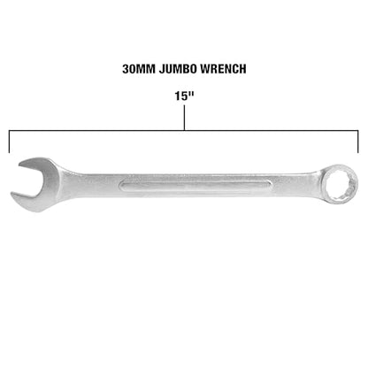 OEMTOOLS 22128 30mm Jumbo Combination Wrench, Combination Wrench Set Jumbo, Metric Combination Wrenches Set, OEM TOOLS Individual Metric Wrenches - size: 30mm