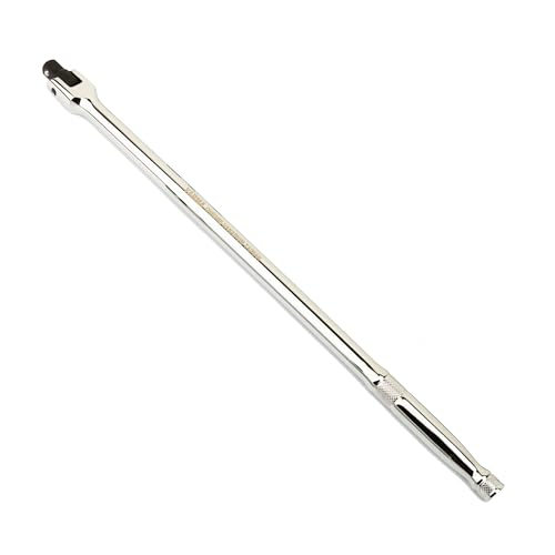 3/8-Inch Drive Breaker Bar, 15-Inch – Heavy Duty CR-MO Head & 15mm Thick Shaft – Dual-Knurled Non-Slip Grip, Constant Tension Flex Head, Premium Mirror Chrome Finish - size: 3/8" Drive x 15"