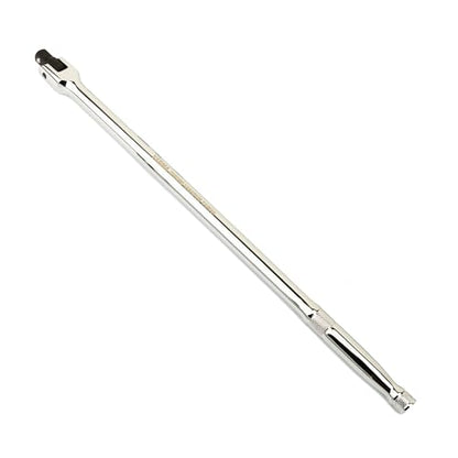 3/8-Inch Drive Breaker Bar, 15-Inch – Heavy Duty CR-MO Head & 15mm Thick Shaft – Dual-Knurled Non-Slip Grip, Constant Tension Flex Head, Premium Mirror Chrome Finish - size: 3/8" Drive x 15"