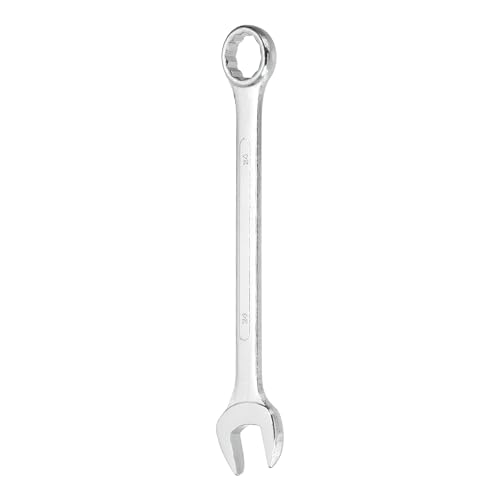 HARFINGTON Combination Wrench 24mm Metric 12-Point Box and Open End Zinc Plated Steel Double Ended Spanner Tool for Automotive Pipe Furniture Machinery DIY Repair, Silver White - size: 24mm