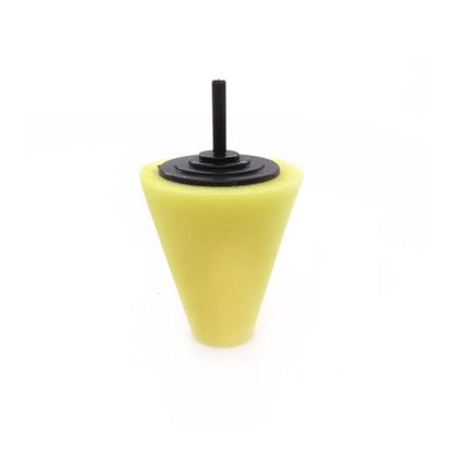 Car Polishing Foam Sponge Pad Cone Buffing Ball Waxing Kit Wheel Headlight(Conical Yellow) - color: Conical YELLOW