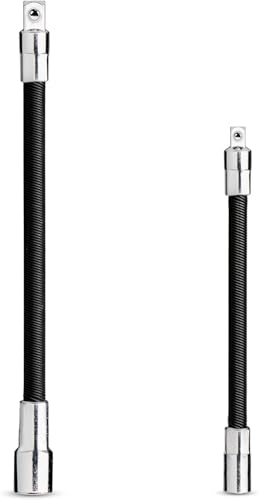 NEIKO 00239A Flexible Extension-Bar Set, 1/4-Inch and 3/8-Inch Drives, Flexible Socket Extension Bars, 2-Piece Set - size: 2 Piece, (6" & 8"), style: Flexible Extension