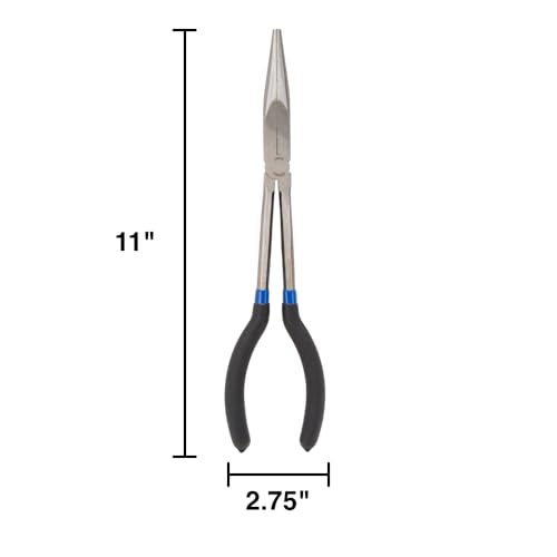 Edward Tools Long Needle Nose Pliers 11-inch - Extra Long Reach Extended Pliers - Tapered Jaw for Working in Tight Spaces - Heavy Duty Rust Resistant Steel
