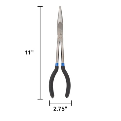Edward Tools Long Needle Nose Pliers 11-inch - Extra Long Reach Extended Pliers - Tapered Jaw for Working in Tight Spaces - Heavy Duty Rust Resistant Steel