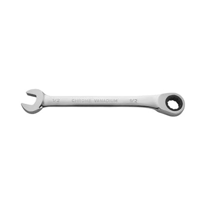 BLACK CANYON 1/2 Inch Ratchet Combination Wrench, 12-Point Box End & Hex Opening, Polished Steel Ratcheting Wrench with SAE & Metric Sizes - size: 1/2 Inch, style: Inch