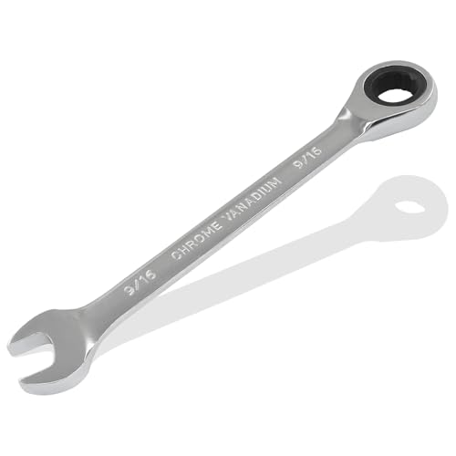 2 Pcs 9/16 Inch Ratchet Wrench Imperial Ratcheting Combination Wrench Set, 12 Point, 72 Teeth for Projects SAE Tight Spaces - size: 9/16 Inch