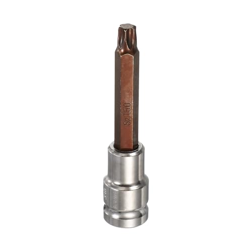 HARFINGTON Torx Bit Socket 1/2" Drive T50 S2 Steel 6 Point Head Long Screwdriver Drill Bits CR-V Steel Socket Adapter for Home Auto Axle Hex Nuts Bolts Repair - size: T50