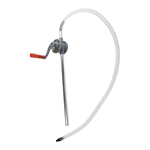 Manual Hand Crank Oil Transfer Pump Aluminum Rotary Pump for Diesel Fuel Engine Oil Hydraulic Fluid Gear Oil Rapeseed Oil with Adjustable Inlet Tube