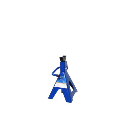 Mountain 512005 12 Ton Automotive Jack Stands for Garages, Repair Shops, and DIY, 24,000 lbs. Capacity, Heavy Duty Steel Frame, Adjustable Height 17.6"- 27.5", Wide Base, Black/Blue, Pair