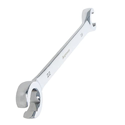 Auniwaig 19mm x 22mm Flare Nut Wrench 0.75 x 0.87 Inch Metric Double Open End Geardrive Flare Nut Wrench for Removing Replacing Nuts 1 Pcs - size: 19x22mm