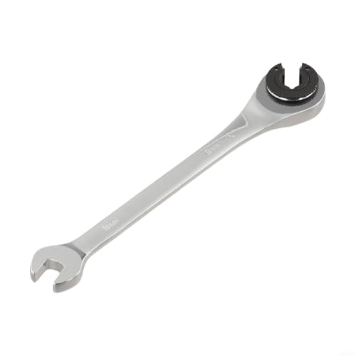Posheliox Low Swing Angle Spanner Metric Flare Nut Wrench Ratcheting Spanner Set Chrome Vanadium Steel Tool for Automotive Brake Line Repair(8mm) - size: 8mm