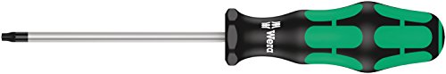 Wera 05028062001 367/6 TORX® Screwdriver set Kraftform Plus and rack, 6 pieces - size: TX10x80mm, TX15x80mm, TX20x100mm, TX25x100mm, TX30x115mm, TX40x140mm
