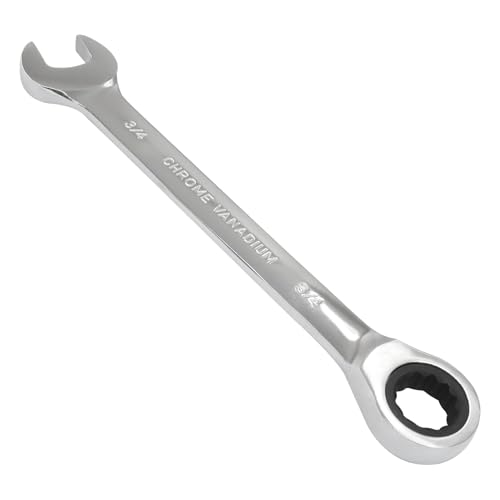 3/4 Inch Ratchet Wrench Imperial Ratcheting Combination Wrench, 12 Point, 72 Teeth for Projects SAE Tight Spaces - size: 19.05 mm
