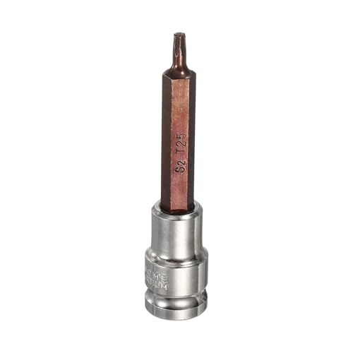 HARFINGTON Torx Bit Socket 1/2" Drive T25 S2 Steel 6 Point Head Long Screwdriver Drill Bits CR-V Steel Socket Adapter for Home Auto Axle Hex Nuts Bolts Repair - size: T25