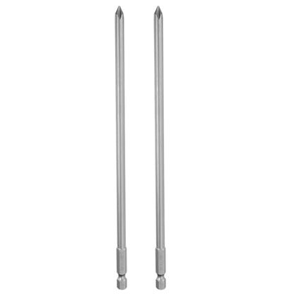 HARFINGTON 2pcs #1 Phillips Screwdriver Bit PH1 1/4" Hex Shank 8" (200mm) Long Magnetic S2 Steel Industrial Grade Screw Driver Bit Cross Head Electric Drill Bits 0.236" (6mm) Rod - size: PH1 x 200mm x 6mm