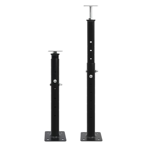 2 Pack Height Range Adjustable House Floor Jacks – 19"-35" Heavy Duty House Jacks for Leveling, Steel Support Posts for Beams, Decks, Crawl Spaces, Basements-Black - color: Black(2 Pack), size: 19"-35"