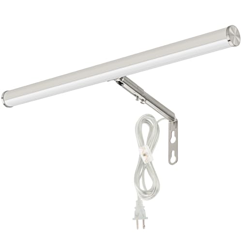Plug in LED Picture Lights for Paintings Brushed Nickel Finish | 16inch 3000K Adjustable Art Light Gallery LED Wall Light Wall Sconces for Display Art Work, 6W CRI90+, ETL Listed - color: Brushed Nickel, size: 16 inch