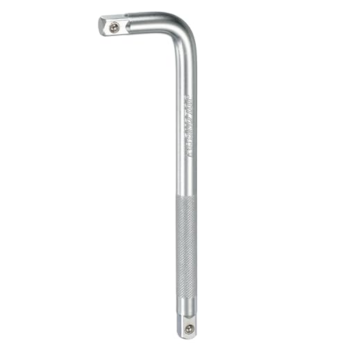 HARFINGTON Socket Breaker Bar 1/2" Drive 10" Long 50BV30 Alloy Steel L-Shape Extension Bar Axle Nut Socket Wrench Hand Tool for Car Mechanical Equipment Repair, Matte Silver - size: 1/2"x10"