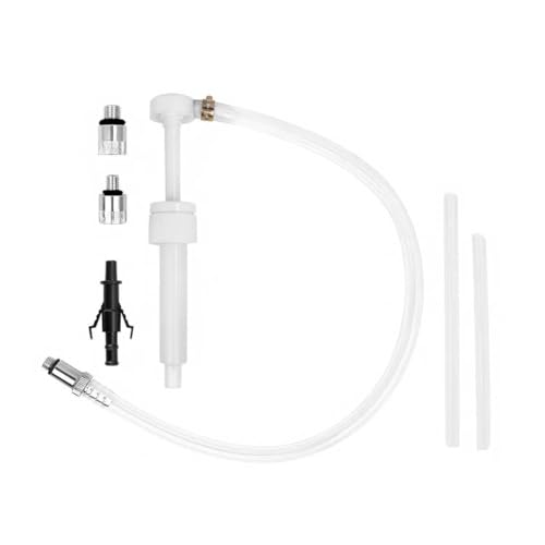 Transmission Fluid Pump Kit, 8cc Oil Suction Pump Kit, Differential Fluid Pump with 3/8 Inches Swivel & 8mm 10mm Adapters, Fluid Pump for Standard Quart Bottles for Most Cars (White)