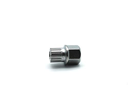 TEMO 60/15Pt Wheel Lock Lugnut Anti-Theft Lug Nut Screw Removal Key Socket S3057 for Vw Audi - size: 60/15PT