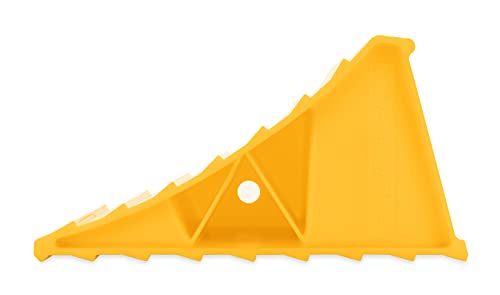 Camco 44432 Wheel Chock Without Rope, Helps Keep Your Trailer or RV in Place (Pack of 1), Yellow - style: Wheel Chock