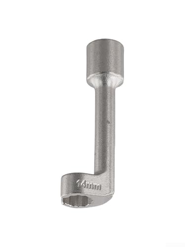 Diesel Fuel Line Socket Set 1/2 Drive Flare Nut Wrench for Automotive Tube Pipe Repair, Open End Ring Sizes 12 14 16 17 18 19mm, Metal Hand Tool(14mm) - color: 14mm