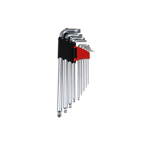 K Tool 75450 Damaged Hex Screw Remover Set, 9 Piece Metric Range from 1.5 mm to 10 mm, Twist End Extractors Remove Rounded Screws Without Drilling