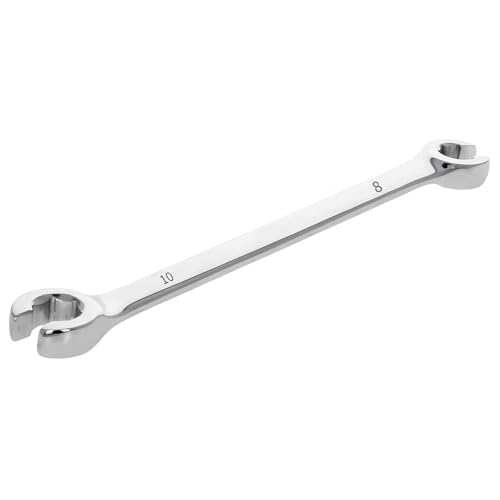 Auniwaig 8mm x 10mm Flare Nut Wrench Metric Double Open End | 15° Offset Ends, For Auto, Household, DIY Repairs - size: 8x10mm