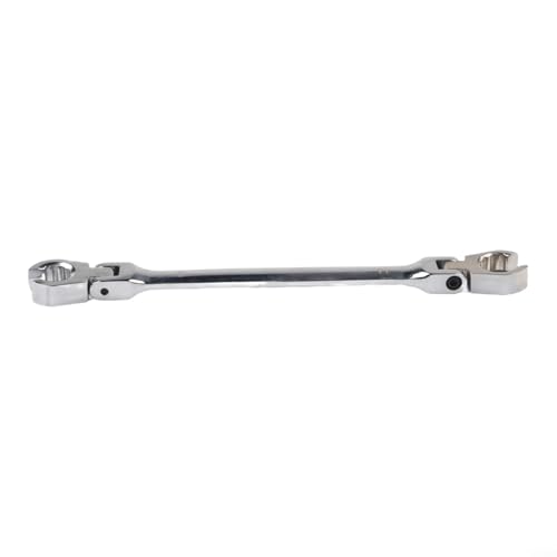 FABULETTA 6PCS Head Flare Nut Wrench Set, Chrome Vanadium Double Open End Wrenches, 12 Point Metric Spanner Set for Brake Line Repair, Automotive Fuel Pipe Wrenches, 9mm-21mm