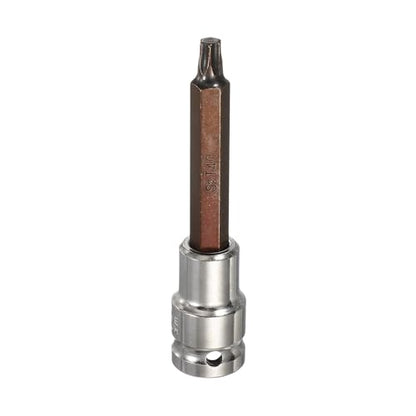 HARFINGTON Torx Bit Socket 1/2" Drive T40 S2 Steel 6 Point Head Long Screwdriver Drill Bits CR-V Steel Socket Adapter for Home Auto Axle Hex Nuts Bolts Repair - size: T40
