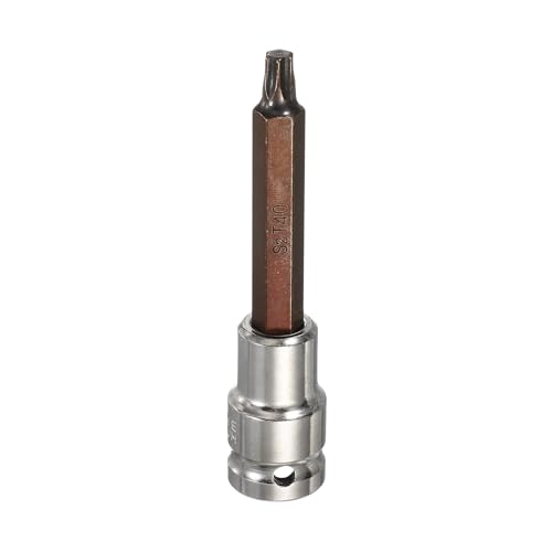 HARFINGTON Torx Bit Socket 1/2" Drive T40 S2 Steel 6 Point Head Long Screwdriver Drill Bits CR-V Steel Socket Adapter for Home Auto Axle Hex Nuts Bolts Repair - size: T40