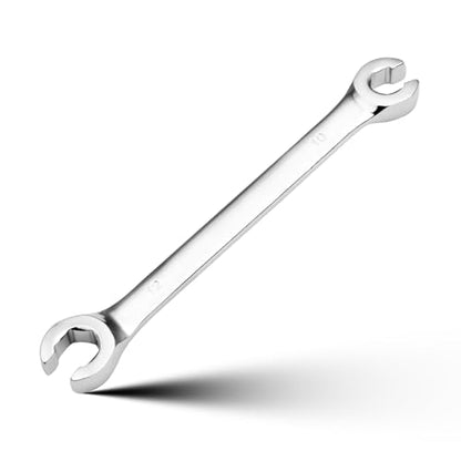Flare Nut Wrench 10mm x 12mm Double Open End 45 Steel Metric Brake Line Wrenches 15-Degree Offset Design for Removing and Onstalling Nuts in Automotive, Plumbing, and Industrial Applications - size: 10*12mm