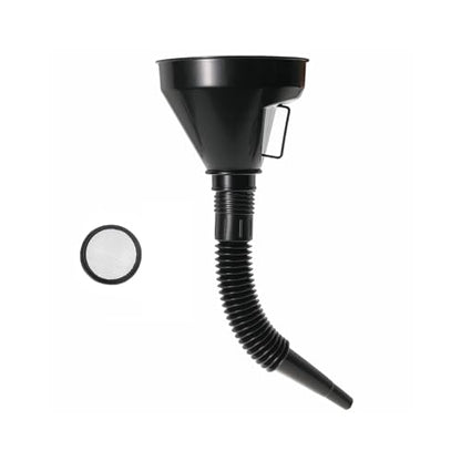 Wide Mouth Oil Funnel with Flexible Extension, Auto Nozzle Hose, Black Plastic, Car Accessory - color: 1 PCS