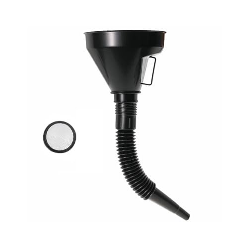 Wide Mouth Oil Funnel with Flexible Extension, Auto Nozzle Hose, Black Plastic, Car Accessory - color: 1 PCS