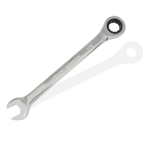 2 Pcs 1/2 Inch Ratchet Wrench Imperial Ratcheting Combination Wrench Set, 12 Point, 72 Teeth for Projects SAE Tight Spaces - size: 1/2 Inch