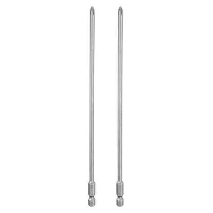 HARFINGTON 2pcs #1 Phillips Screwdriver Bit PH1 1/4" Hex Shank 8" (200mm) Long Magnetic S2 Steel Industrial Grade Screw Driver Bit Cross Head Electric Drill Bits 0.177" (4.5mm) Rod - size: PH1 x 200mm x 4.5mm