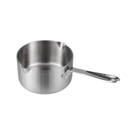 IMEEA Milk Butter Warmer Mini Butter Melting Pot Coffee Maker with Dual Pour Spout 18/10 Tri-Ply Stainless Steel (20oz/600ml) - size: 20 fl oz