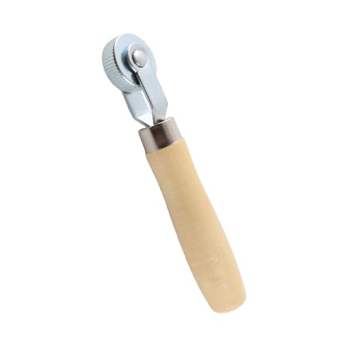 KIMISS Tire Patch Repair Tool for Car Wheel with Wooden Handle and Ball Bearing Roller - Middle Puncture Stitcher for Easy Tire Repair and Maintenance