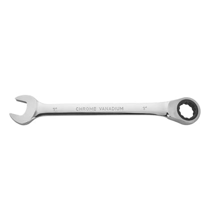 BLACK CANYON 1 Inch Ratchet Combination Wrench, 12-Point Box End & Hex Opening, Polished Steel Ratcheting Wrench with SAE & Metric Sizes - size: 1 Inch, style: Inch