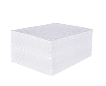 PONO 100 Pcs Oil Absorbent Pads, 15x20 in White Heavy Weight Oil-Only Absorbent Pad,Used for Oil Spill Cleaning in Garage Workshop, Reusable, Washable, Durable - size: 100Pcs, 15"X20"