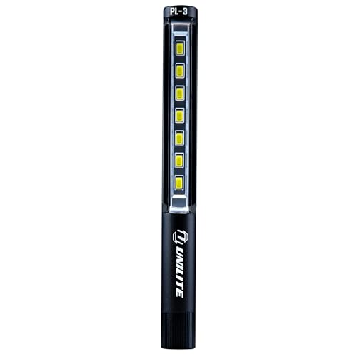 Unilite PL-3 LED Inspection Light – 275 Lumen Aluminum Body, Magnetic Base, Anti-Roll Design, 3 Light Modes, Pocket Clip, IPX4 Water & 1m Drop Resistant