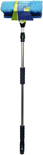 Carrand 93089 Flow-Thru 10" Wash Brush with 68" Aluminum Extension Pole , Black