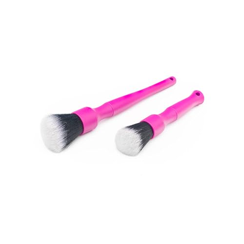 Detail Factory - Synthetic Detailing Brush Set - Ultra-Soft Interior Car Cleaning Brushes for, Screens, Emblems, & Tight Spaces - Pink - color: Pink