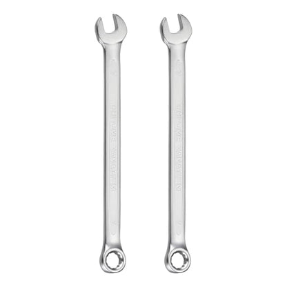 HARFINGTON 2Pcs Metric Combination Wrench 7mm Open End & 15-Degree Offset 12-Point Box End Chrome Vanadium Steel Industrial Grade Double Ended Wrenches Spanners Tools - size: 7mm