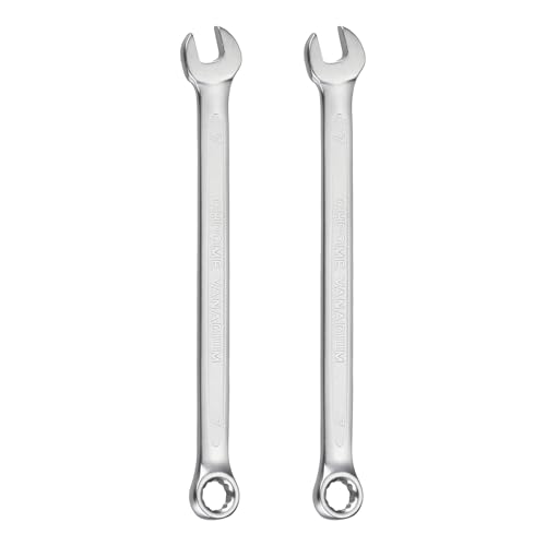 HARFINGTON 2Pcs Metric Combination Wrench 7mm Open End & 15-Degree Offset 12-Point Box End Chrome Vanadium Steel Industrial Grade Double Ended Wrenches Spanners Tools - size: 7mm
