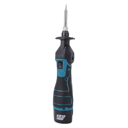 Zunate Cordless Soldering Iron Kit, 12V Portable Rechargeable Welding Tool with 2 1200mAh Batteries and 1 US Plug Charger for Electronics and Automotive Repair (2 Battery US Plug 110V)