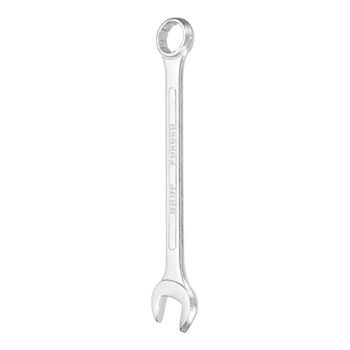 HARFINGTON Combination Wrench 19mm Metric 12-Point Box and Open End Zinc Plated Steel Double Ended Spanner Tool for Automotive Pipe Furniture Machinery DIY Repair, Silver White - size: 19mm