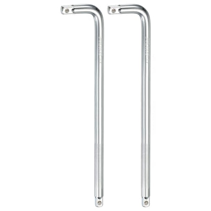 HARFINGTON 2 Pcs Socket Breaker Bar 1/2" Drive 24" Long 50BV30 Alloy Steel L-Shape Extension Bar Axle Nut Socket Wrench Hand Tool for Car Mechanical Equipment Repair, Silver - size: 1/2"x24"