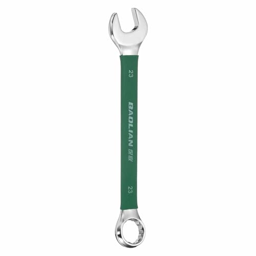 HARFINGTON 23mm Metric Combination Wrench 10 Degree Offset 12 Point Cr-V Steel Single Open End Spanner Wrenches for Automotive Repair Furniture Assembly - size: 23mm